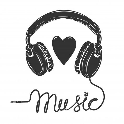 I love music. headphones with text  on w... | Premium Vector #Freepik #vector Cool Wallpapers Music, Musical Wallpaper, Music Notes Art, Music Drawings, Music Stickers, Music Headphones, Music Images, Music Mood, Music Design