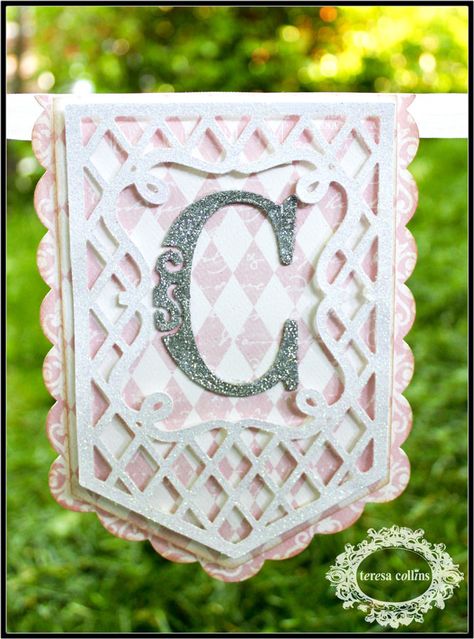 Birthday Pennant, Birthday Pennant Banner, Cricut Banner, Banner Diy, Cricut Birthday, Cricut Cuttlebug, Teresa Collins, Pennant Banner, Cricut Cartridges