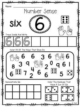 Number Sense Know How! {Number Sense Practice For Numerals Number Sense Worksheets, Preschool Number Worksheets, Math Centers Kindergarten, Numbers Kindergarten, Numbers Preschool, Kindergarten Math Worksheets, Math Activities Preschool, Math Numbers, Number 6