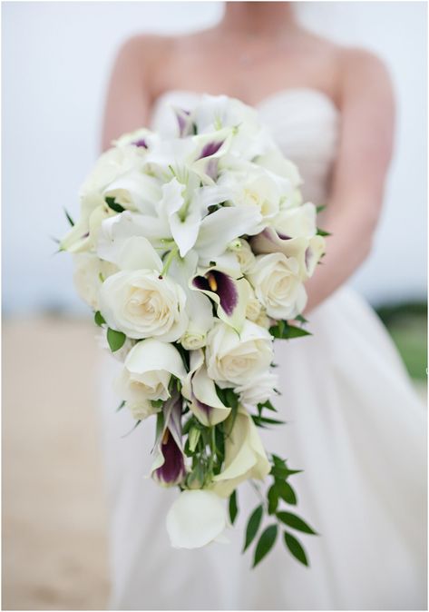 Cascading Rose and Calla Lily Bridal Bouquet Rose And Lily Bouquet, Cascading Roses, Hibiscus Wedding, Calla Lily Bridal Bouquet, Lily Bridal Bouquet, Calla Lily Bouquet Wedding, Calla Lily Bridal, Calla Lily Wedding, Cascading Bridal Bouquets