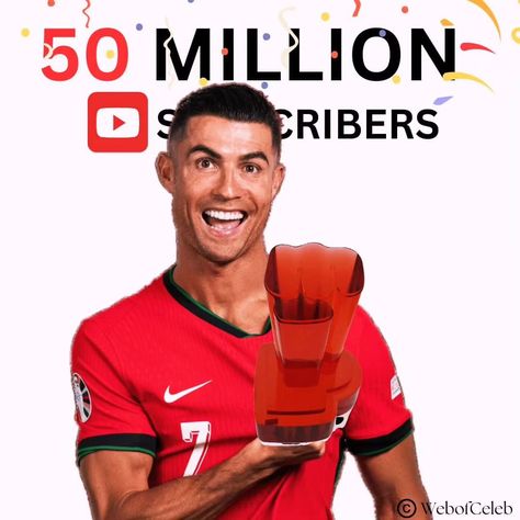 🚨 Breaking News! 🚨 Cristiano Ronaldo has just become the fastest person ever to reach 50 million subscribers on YouTube! 🎉 He announced his channel, "UR · Cristiano," on August 21, 2024, and in record time, he's already hit this incredible milestone. There's no stopping the CR7 phenomenon, both on and off the pitch! ⚽️🔥 Read Full Article: https://webofceleb.com/cristiano-ronaldo-fastest-to-50-million-youtube-subscribers/ #CristianoRonaldo #YouTubeMilestone #50MillionSubscribers #CR7 #urc... Ur Cristiano, Ronaldo Youtube, Million Subscribers, Youtube Subscribers, 50 Million, The Pitch, August 21, Cristiano Ronaldo, Milestones