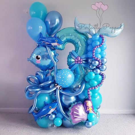 Officer Party, Balloon Bouquet Diy, Mermaid Balloons, Balloon Clusters, Balloon Artist, Balloon Garland Diy, Balloon Display, Balloon Stands, Colour Theme