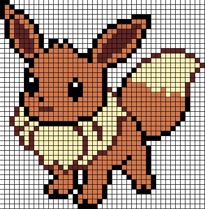 Eevee Pattern, Pokémon Eevee, Pixel Art Minecraft, Image Pixel Art, Perler Beads Ideas, Pokemon Perler, Pokemon Cross Stitch, Modele Pixel Art, Pokemon Bead