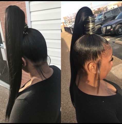 Genie Ponytail Genie Ponytail Weave, Genie Ponytail, Fierce Hairstyles, High Ponytail Styles, Ponytail Weave, Slicked Back Hairstyles, Cupcake Hair, Exotic Hair, Ponytail Ideas