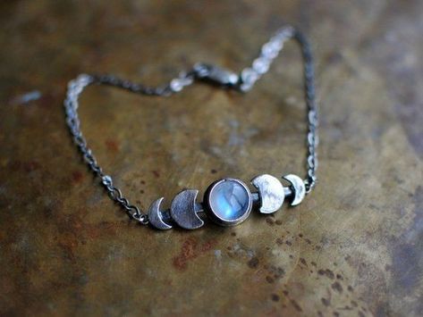 Timeless House, Waxing Moon, Tourmaline Quartz, Daemon Targaryen, Moon Bracelet, Moonstone Bracelet, Celestial Jewelry, Funky Jewelry, Moon Jewelry