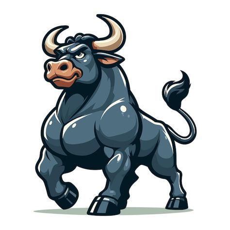 Bull Cartoon, Bull Illustration, Cartoon Bull, Gujarati Photo, Farm Clipart, Custom Challenge Coins, Premium Vector Cartoon, Bull Painting, Bob Marley Art