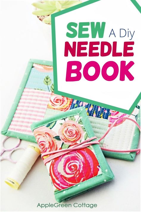 Sew a compact diy needle book that's perfect for keeping your hand sewing needles all in one place. This cute needlebook is a perfect small storage for your hand sewing needles. Easy diy needlebook anyone can make - get the free needlebook sewing tutorial now! Diy Needle Book, Needle Book Pattern, Emergency Sewing Kit, Throw Pillow Covers Diy, Mug Rug Tutorial, Diy Throw Pillows, Book Pattern, Sewing Projects Free, Hand Sewing Needles