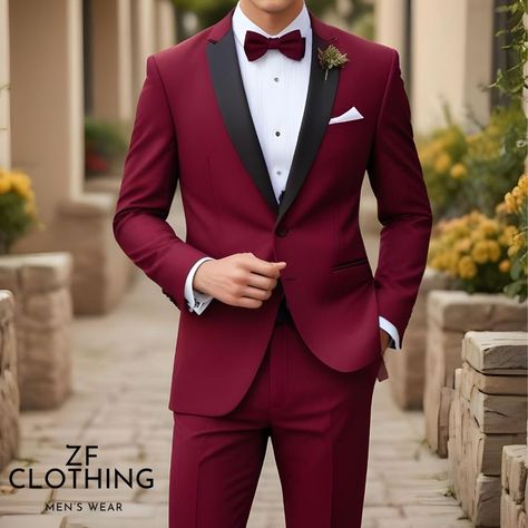 Fall Wedding Suits, Coat Pant For Men, Fall Groom, Formal Wedding Suit, Red Tuxedo, Groom Suits, Groom Wedding Attire, Black Attire, 2 Piece Suit