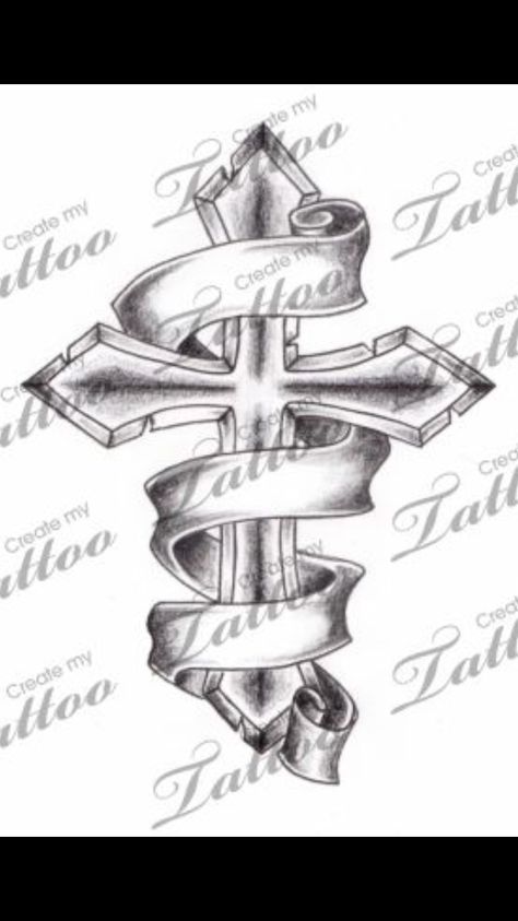 Tattoo Crosses, Jacob Tattoo, Crucifix Tattoo, Banner Tattoo, Angle Tattoo, Tattoo Cross, Father Tattoos, Tattoo Shading, Cross Tattoo For Men