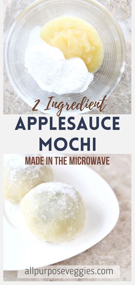 Mochi Recipe With Tapioca Flour, Microwave Mochi Recipe, Easy Mochi Recipe Simple, Healthy Mochi, 2 Ingredient Mochi, Mochi Recipe Easy, Mochi Without Microwave, Vegan Mochi Recipe, Plain Mochi Recipe