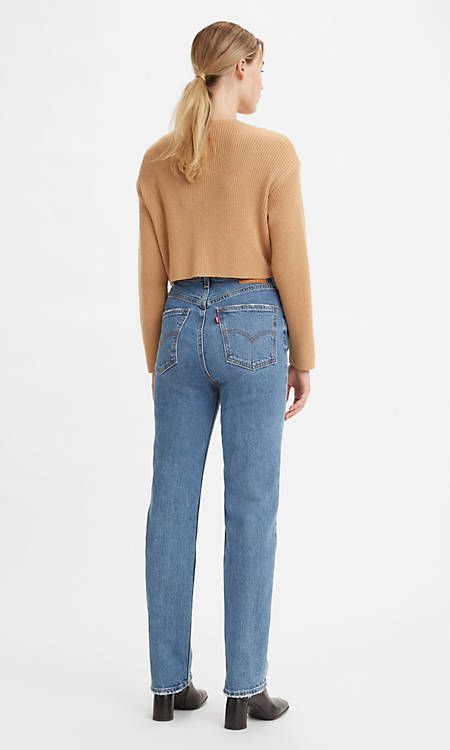 70's High Rise Slim Straight Women's Jeans - Medium Wash | Levi's® US High Straight Jeans, October Country, Emotionally Attached, Summer Wardrobe, Straight Jeans, Fashion Ideas, Capsule Wardrobe, Straight Leg Jeans, Levi Jeans