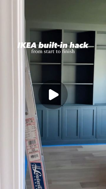 Ikea Hacks Office Built Ins, Library Billy Ikea, Diy Tv Wall Built Ins, Ikea Shelf Built In Hack, Ikea Shelves Built In Hack, Ikea Shelf Hack Billy Bookcases, Billy Bookcase Desk Built In, Ikea Built In Bookshelves, Black Billy Bookcase Hack