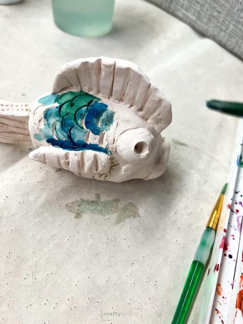 An easy way to add color to elementary ceramic lessons. Get tips and tricks to using watercolor paint on clay projects for kids. Can You Paint Air Dry Clay, Watercolor Air Dry Clay, Air Dry Clay Watercolor, Watercolor On Ceramics, Painting On Air Dry Clay, Watercolor On Air Dry Clay, Watercolor On Clay, Air Dry Clay Projects For Kids, Painting Air Dry Clay