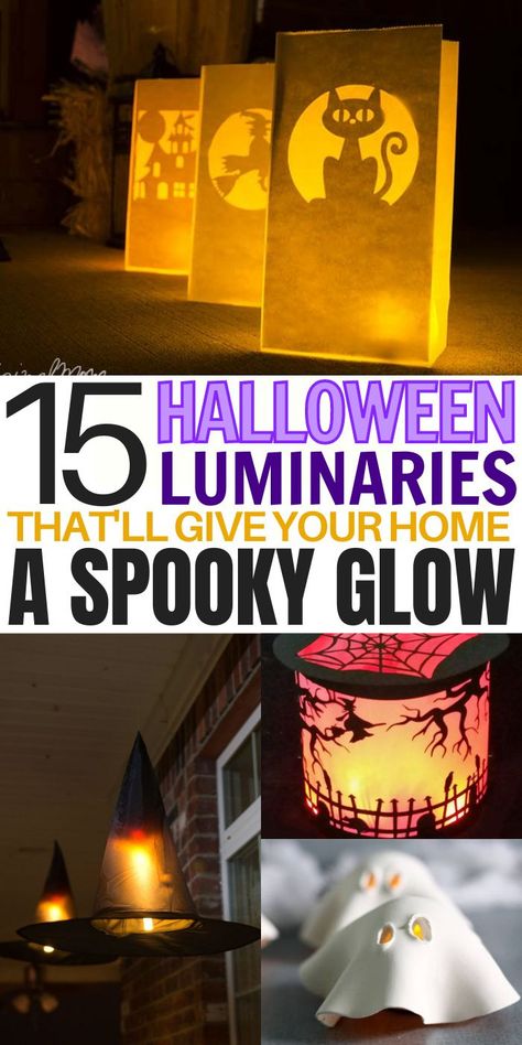 Halloween Luminaries | These Halloween projects are a BOO-TASTIC way to light up your home. I personally love luminaries for Halloween party ideas, especially if I am having an outdoor Halloween party! #halloween #halloweendecor @#halloweendiys #holidays Halloween Luminaries Diy, Family Craft Activities, Luminaries Diy, Diy Halloween Luminaries, Outdoor Halloween Party, Luminary Diy, Outdoor Halloween Parties, Halloween Luminaries, Halloween Party Ideas