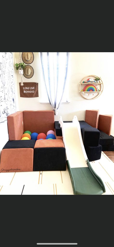 Nugget Couch Ball Pit, Nugget Table Build, Child Development Aesthetic, Nugget Ball Pit, Nugget Couch Obstacle Course, Nugget Formations, 2 Nugget Couch Builds, Joey Couch, Nugget Builds