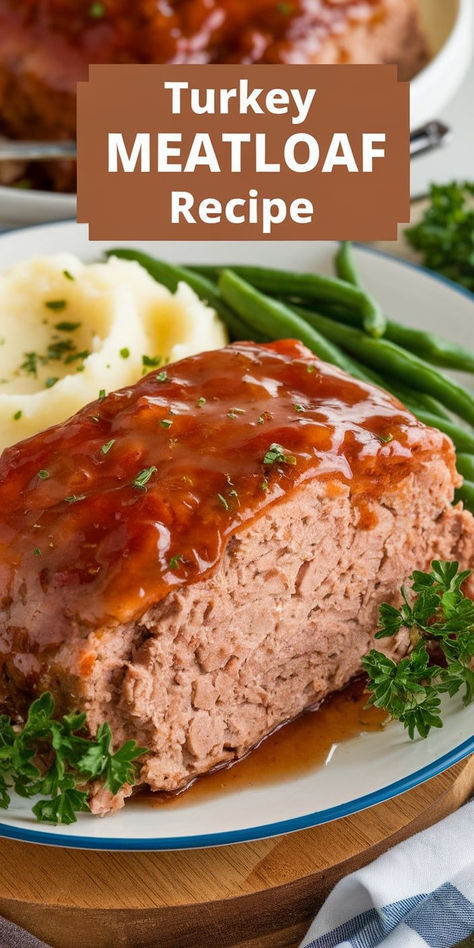 Savor the deliciously tender and flavorful Turkey Meatloaf! Packed with lean turkey, seasonings, and topped with a tangy glaze, this is a healthier take on a family favorite. Turkey Meatloaf Recipes Easy Quick, Turkey Meatloaf With Oatmeal, Turkey Seasonings, Turkey Meatloaf Recipe Easy, Meatloaf With Oatmeal, Sausage Meatloaf, Turkey Loaf, Ground Turkey Meatloaf, Turkey Meatloaf Recipe