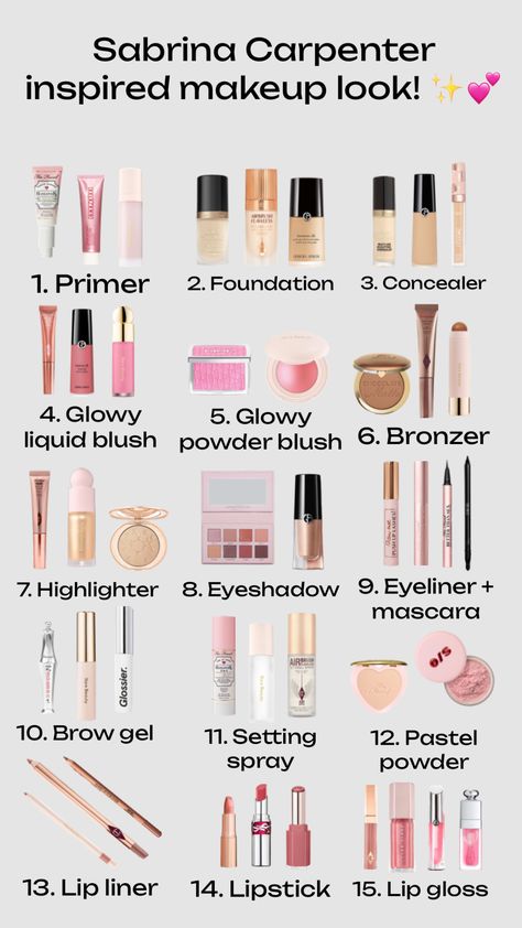 #sc #sabrinacarpenter #shortnsweet #sns #shortnsweettour Sephora Wishlist, Makeup Routine Guide, Preppy Makeup, Simple Makeup Tips, Makeup Shades, Makeup For Black Skin, Makeup Help, Easy Makeup Tutorial, Eye Makeup Designs