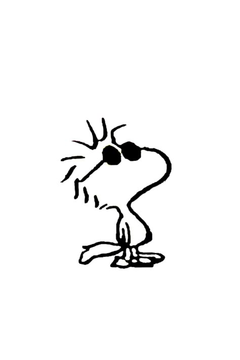 Woodstock, Snoopy, Black And White, White, Black