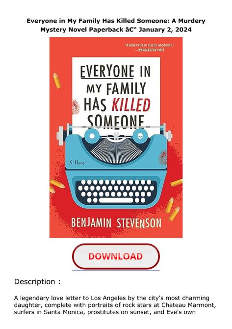 Download (PDF) Everyone in My Family Has Killed Someone: A Murdery Mystery Novel Paperback â€“ Janua Book Pdfs, Everyone In My Family, Internal Communications, Quick Reads, Online Book, Fitness Technology, Mystery Novels, Digital Book, Science Education