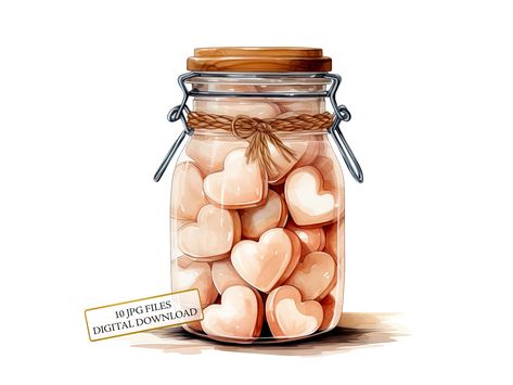 Jar Of Cookies Drawing, Cookie Jar Illustration, Watercolor Cookies Painting, Watercolor Baking Clipart, Jar Clipart, Cookie Clipart, Jar Of Hearts, Journaling Scrapbook, Art Coasters