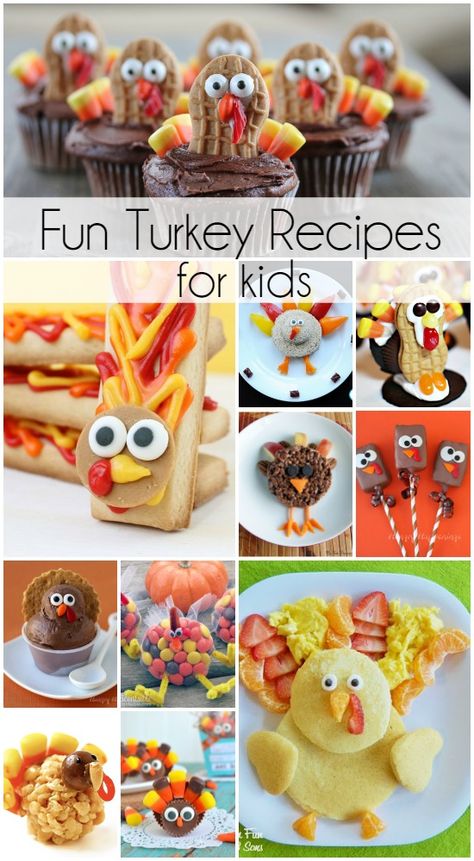 Turkey Recipes for Kids! DIY Thanksgiving Crafts and Recipes for Kid Friendly Party Time Treats! Thanksgiving Recipes For Kids, Kid Friendly Party, Thanksgiving Desserts Kids, Diy Thanksgiving Crafts, Turkey Treats, Thanksgiving Snacks, Kids Cooking Recipes, Turkey Recipes Thanksgiving, Thanksgiving Treats