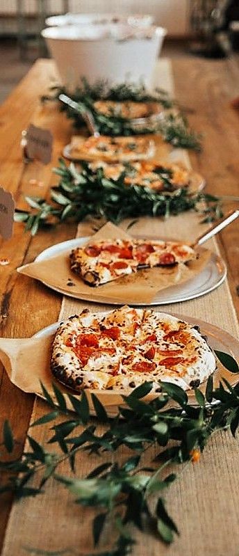 Pizza Display, Wedding Ideas 2024, Pizza Wedding, Pizza Catering, Pizza Buffet, Elopement Party, Wedding Cake Alternatives, Dinner Party Decorations, Pizza Bar