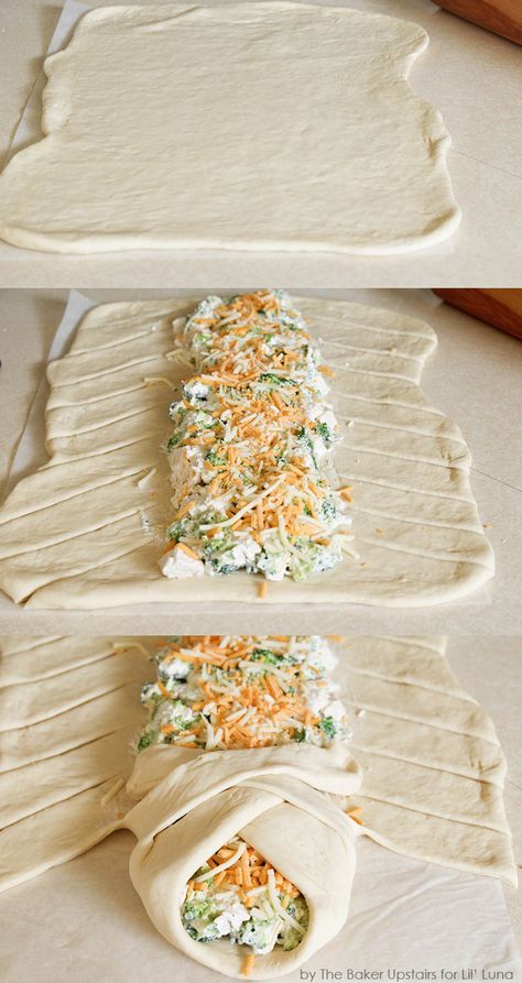 Chicken And Broccoli Braid, Chicken Broccoli Braid, Broccoli Braid, Cheesy Chicken And Broccoli, Cheese And Broccoli, Cheesy Chicken Broccoli, Pampered Chef Recipes, Chicken And Broccoli, Shelves Diy