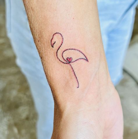 40 Tattoos For Women, Flamingo Wrist Tattoo, Tiny Flamingo Tattoos For Women, Flamingo Minimalist Tattoo, Mother Daughter Flamingo Tattoos, Flamingo Family Tattoo, Flamingo Heart Tattoo, Cute Flamingo Tattoo, Flying Flamingo Tattoo