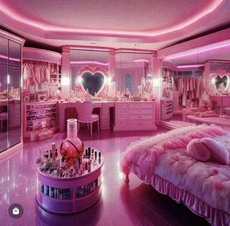 Barbie Dream House Apartment, Barbie Dream House Aesthetic, Glam Room Decor, Girly Pink Bedroom, Pink Rooms, Girly Room Decor, Girly Apartments, Dream Bedroom Inspiration, Girly Apartment Decor