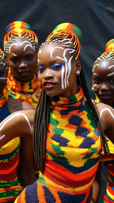 Tracy Ellis Ross Style Hair, Afro Colors, African Face Paint, African Costume, African Kids Clothes, Hair Headpiece, Afro Hair Art, African Head Dress, African Theme