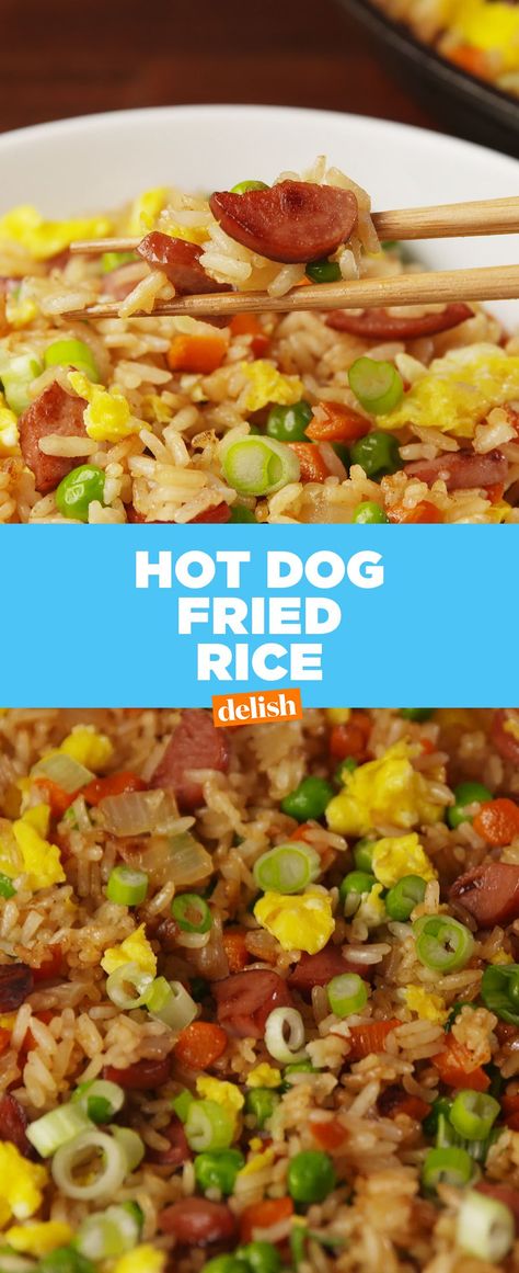 Fried Hot Dogs, Hot Dog Recipes, Cooking White Rice, Fried Rice Recipe, Dog Recipes, Rice Dishes, Main Meals, Appetizers Easy, Rice Recipes