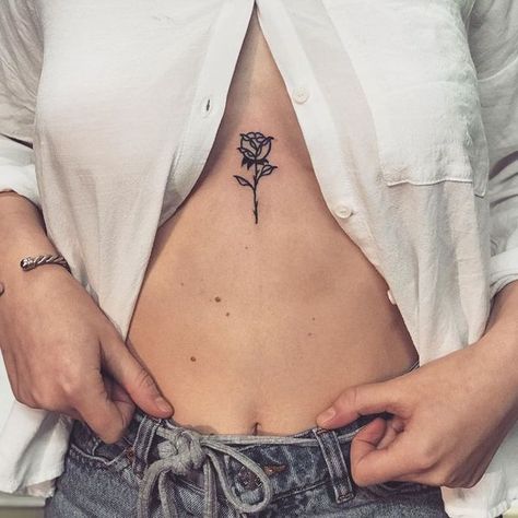 Simple Between Breast Rose Tattoo Tattoos Near Breast, Rose Tattoo Between Breast, Tattoo Between Breast Simple, Tattoo Ideas Between Breast, Tattoos In Between Breast, Between Breast Tattoos For Women, Tattoos Between Breast, Tattoo Between Breast, Mastectomy Scars