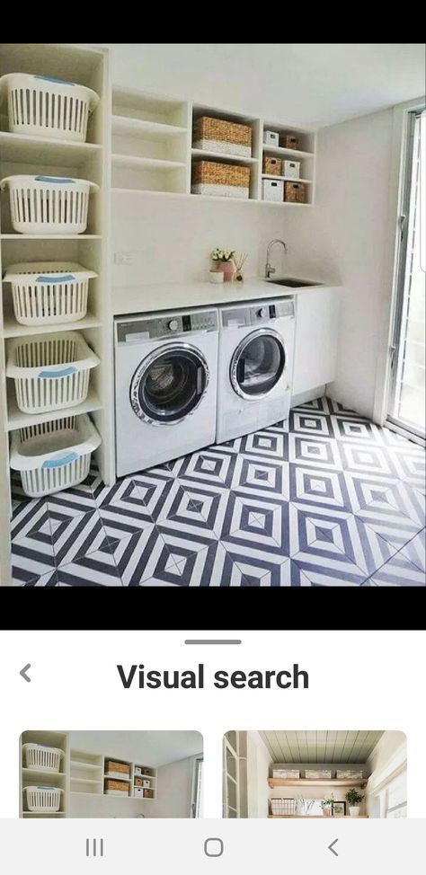 Laundry Room Decorating, Laundry Room Tile, Room Storage Diy, Basement Laundry Room, Dream Laundry Room, Basement Laundry, Laundry Room Remodel, Laundry Room Inspiration, Laundry Room Diy