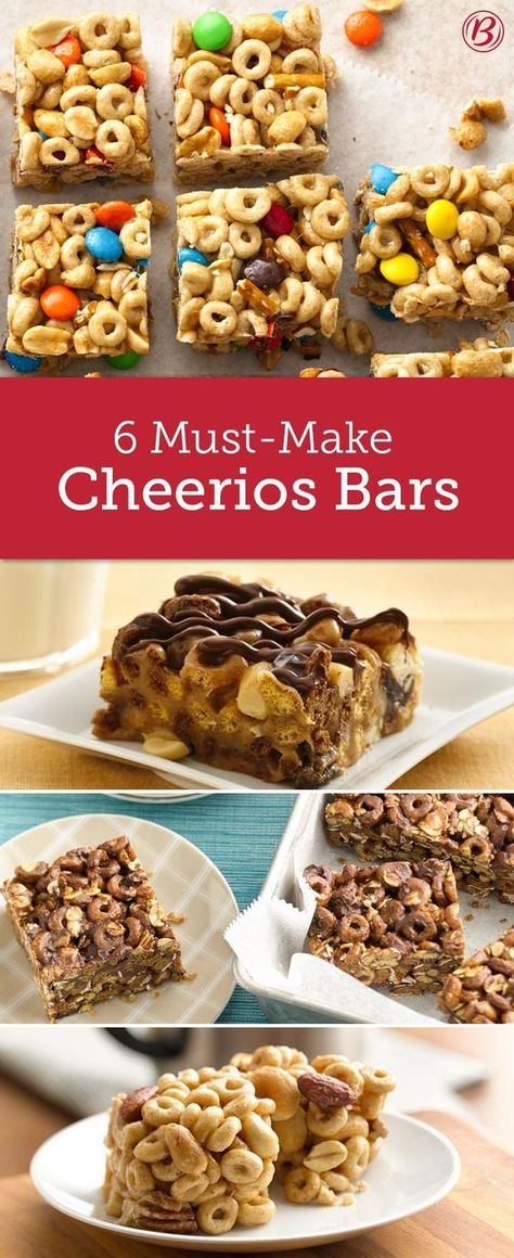 Cheerio Bars No Honey, Cheerio Snack Bars, Chocolate Cheerio Bars, Cherios Recipes No Bake, Things To Make With Cheerios, No Bake Cheerio Bars, Cherios Recipes Peanut Butter Bars, Recipes With Cheerios, Cherios Recipes