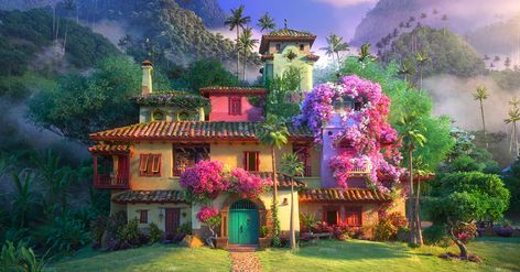 Nestled in the mountains of Colombia, in a charming place called Encanto, is the lively home, or Casita, of the Madrigal family. Like most of its inhabitants, this home is filled with magic. Encanto Wallpaper, Magical House, Magical Home, Be With You Movie, Fear Of The Unknown, Family Dynamics, Lin Manuel, Hans Christian, Disney Castle