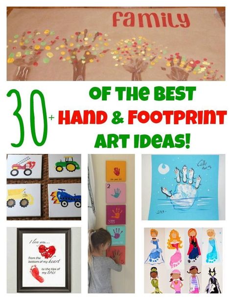 30+ of The BEST Hand and Footprint Art Ideas! Kids crafts with homemade cards, canvas, art, paintings, keepsakes using hand and foot prints! Sand Paper Art, Hand And Footprint Art, Art Ideas For Kids, Hand Print Tree, Handprint Christmas Tree, Footprint Keepsake, Handprint Christmas, Puppy Paw Prints, Footprint Crafts