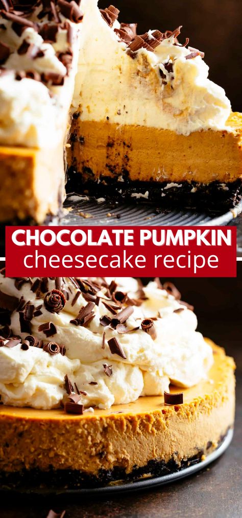 Chocolate Pumpkin Cheesecake Recipe, Pumpkin Pie Chocolate Crust, Pumpkin Cheesecake Without Water Bath, Pumpkin Cheesecake Oreo Crust, Pumpkin Cheesecake Chocolate Crust, Pumpkin Bourbon Cheesecake, Chocolate Chip Pumpkin Cheesecake, Pumpkin Cheesecake With Chocolate Crust, Pumpkin Chocolate Chip Cheesecake