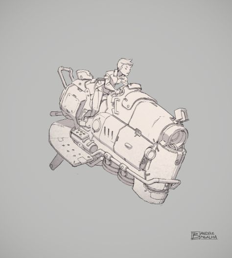 Hover Bike, Flying Vehicles, Spaceship Design, Concept Ships, Robots Concept, Robot Concept Art, Mechanical Design, Prop Design, Dieselpunk