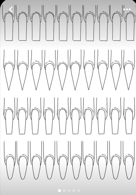 Printable Nail Art Templates Long, Free Printable Nail Art Template, Nail Base Drawing, How To Draw Nails, Nails Drawing Ideas, Nail Design Template, Printable Nail Art Templates, Nails Template, Printable Nail Art Practice Sheet