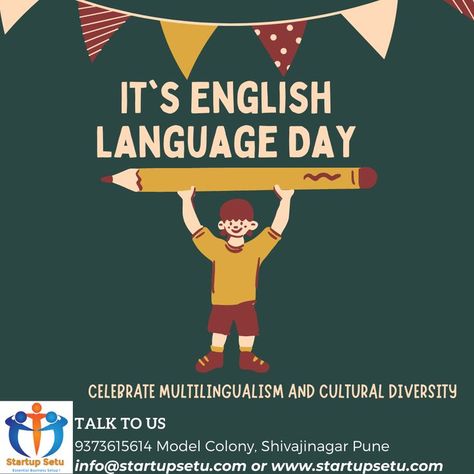 Let us celebrate the occasion of English Language Day by celebrating this language as well as remembering one of the most famous writers of all times. Happy English Language Day. English Language Day Poster, Language Day Poster, Famous Writers, English Time, Cultural Diversity, English Language, Writers, All About Time, Start Up