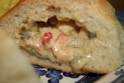 Baked Shrimp Stuffed Pistolettes Stuffed Pistolettes, Stuffed Beignets, Pistolettes Recipe, Crawfish Bread, Tartiflette Recipe, Shrimp Stuffed, Deep South Dish, Creole Cooking, Cajun Creole Recipes