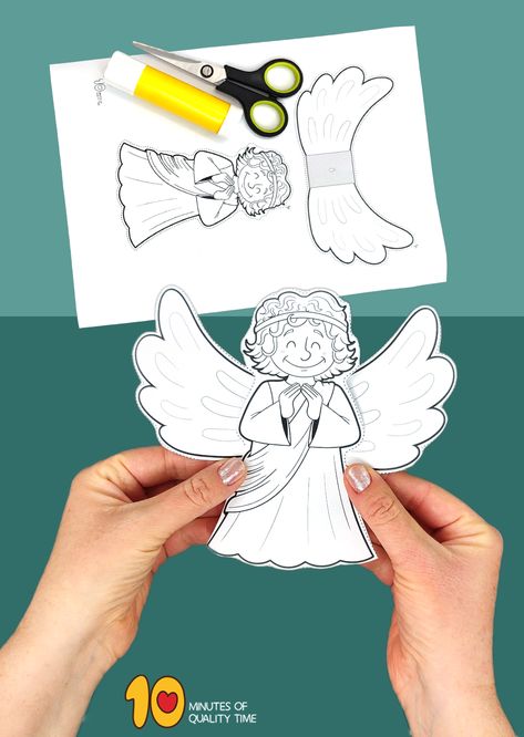 christmas angel craft ideas Angel Visits Mary Coloring Page, Guardian Angel Crafts For Kids, Mary And Angel Gabriel Craft, An Angel Visits Mary Craft, Angel Visits Mary Preschool Craft, Angel Crafts For Preschoolers, Christmas Angel Crafts For Kids, Angel Template Free Printable, Angel Crafts Christmas