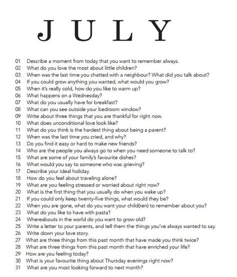 July writing prompts July Journal Prompts, Journal Starters, Life Goals Examples, Monthly Prompts, July Journal, Self Discovery Journal Prompts, 365 Questions, Monthly Journal, Journal Topics