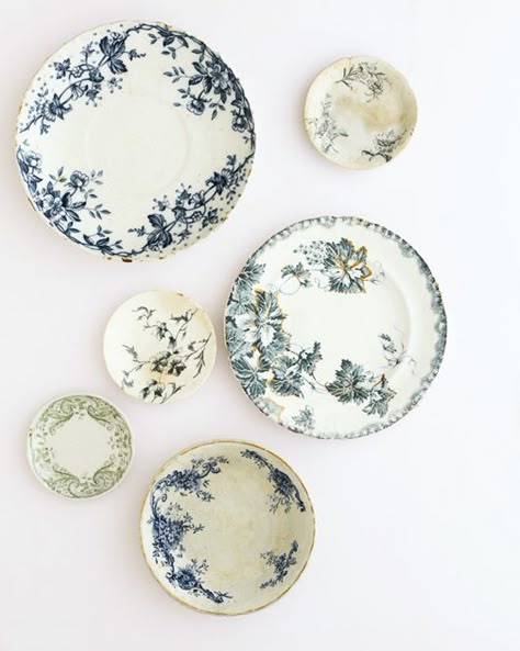 pass the plates please / photographer william brinson Old Plates, Transferware Plate, Pretty Plates, Hanging Plates, Blue And White China, Vintage Plates, Summer Blue, Vintage Dishes, Beautiful Dishes