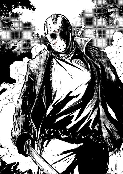 Tumblrculosis Wallpapers Horror, Jason Voorhees Drawing, Jason Voorhees Art, Jason Friday, Friday The 13th Jason, Jason Vorhees, Slasher Movies, Horror Movie Icons, The Boogeyman