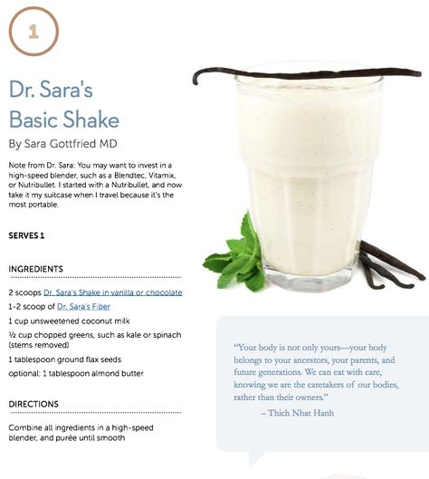 Dr Sara Basic Shake Sara Gottfried Gottfried Protocol Recipes, The Gottfried Protocol, Dr Sara Gottfried Recipes, Sara Gottfried Recipes, Sarah Gottfried Diet, Dr Sara Gottfried Diet, Hormonal Diet, The Full Diet Saira Hameed, Hormone Foods