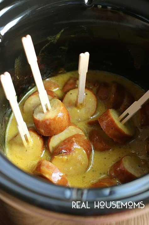 Mustard Kielbasa, Kielbasa Bites, Magical Slow Cooker, Food Slow Cooker, Homemade Honey Mustard, Crockpot Appetizers, The Magical Slow Cooker, Kielbasa, Crock Pot Slow Cooker