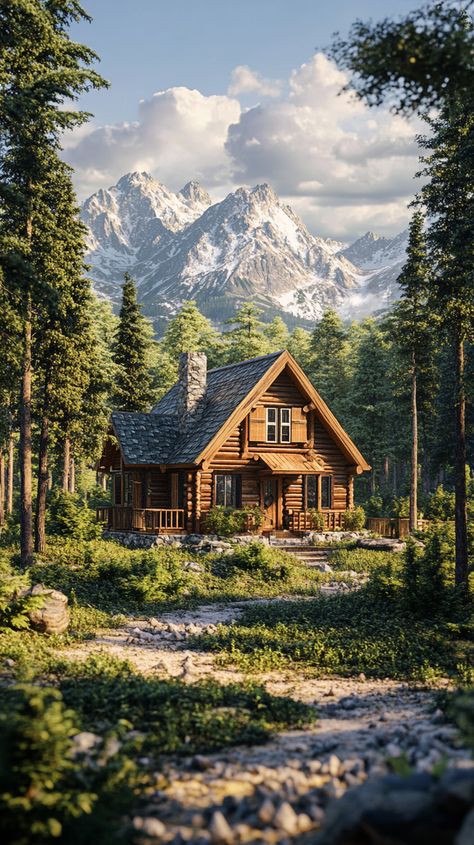 WildernessWonderfulCabinswithForestViews Small Stone Cottage, Forest Homes, Ancient Europe, Log Cabin Living, Mountain Cabins, Sweet Pictures, Cabin Living, Country Houses, Sweet Pic