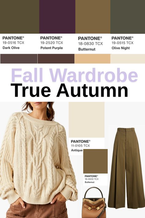 True Autumn Fall Wardrobe: A Guide To Your Color Palette Warm Autumn Vs Deep Autumn, True Spring Fall Outfits, True Autumn Outfits Fashion Styles, Warm Autumn Color Palette Outfit Ideas, Hoc Autumn Outfits, Soft Autumn Vs True Autumn, True Autumn Summer Outfits, Deep Autumn Outfits Capsule Wardrobe, True Autumn Color Palette Outfits