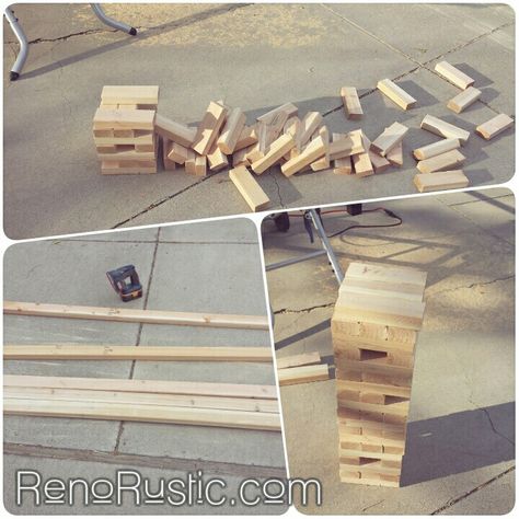 DIY: Build a Giant Jenga set for only $11! Super easy! Yard Jenga, Jenga Diy, Diy Outdoor Party, Diy Backyard Wedding, Giant Jenga, Outside Games, Home Party Games, Outdoor Games For Kids, Wedding Gift Diy